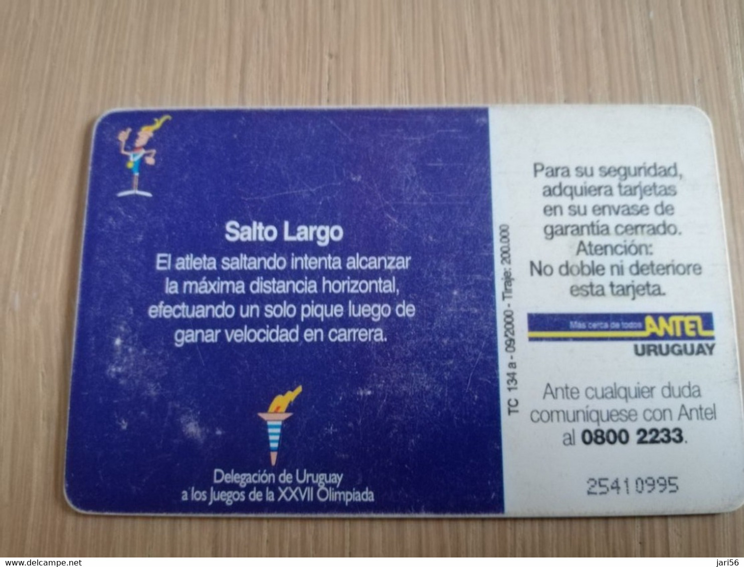 URUGUAY CHIPCARD  SPORTS    $10      MONICA FALCIONI SPRINGING SALTO LARGO          Nice Used Card    **4541** - Uruguay