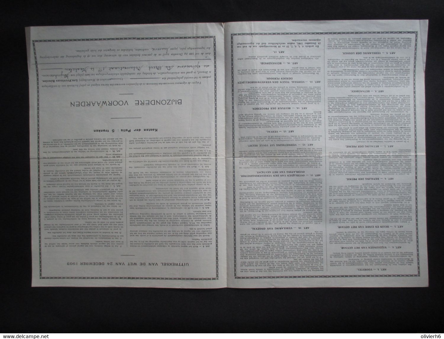 VP ASSURANCE 1920 (V2030) LES PROVINCES RéUNIES (3 Vues) BRUXELLES Avenue Des Arts 6 - Bank & Insurance