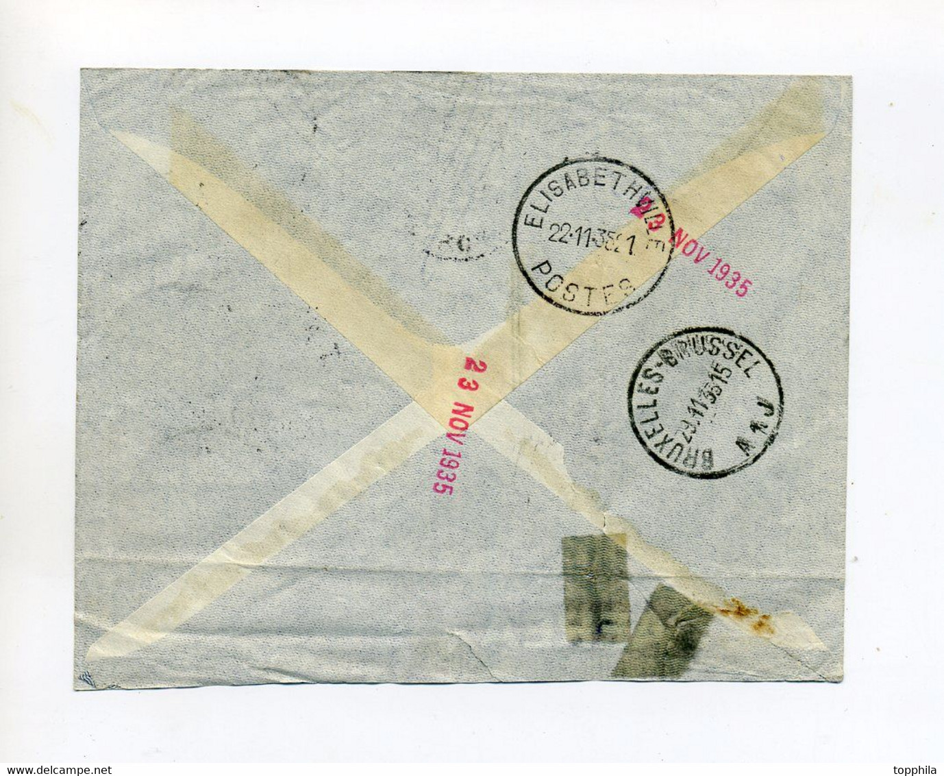 1935 Congo Belge  Lettre - Par Avion - Elisabethville-Bruxelles SABENA - 23 Novembre 1935 - Covers & Documents