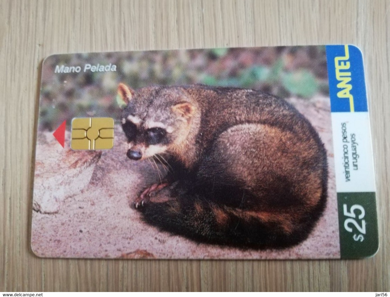 URUGUAY CHIPCARD  ANIMAL    $25   MANO PELADA           Nice Used Card    **4554** - Uruguay