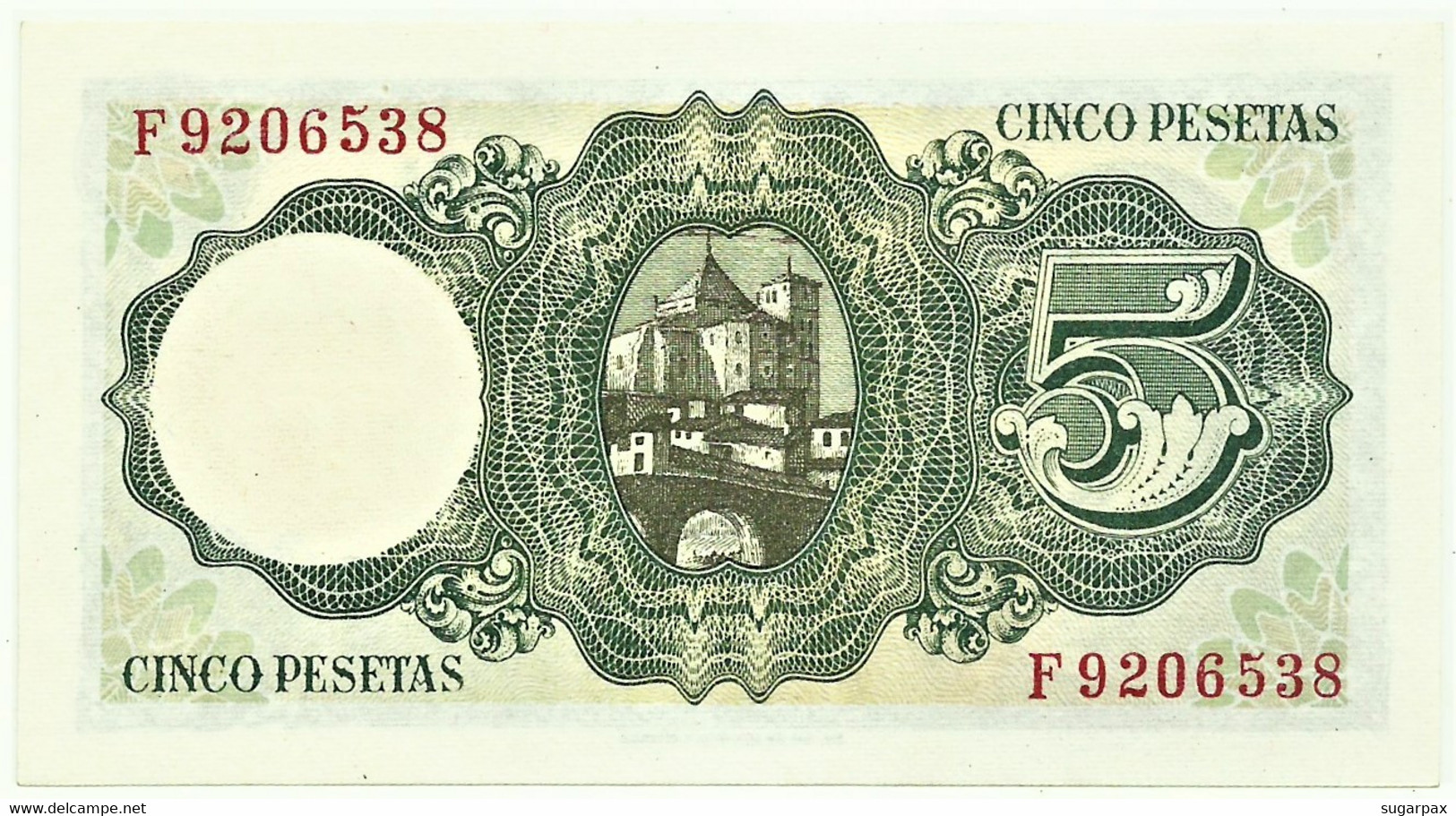 ESPAÑA - 5 Pesetas - 10.08.1951 - Pick 140 - AUnc. - Serie F - Jaime Balmes - 5 Peseten