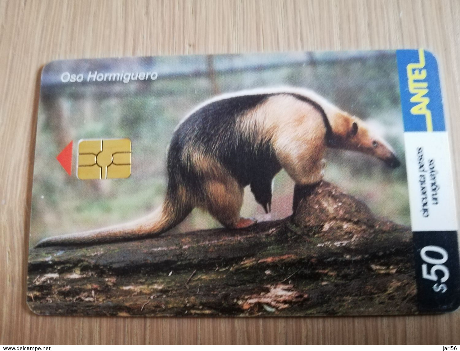 URUGUAY CHIPCARD  ANIMAL    $50   OSO HORMIGUERO           Nice Used Card    **4556** - Uruguay