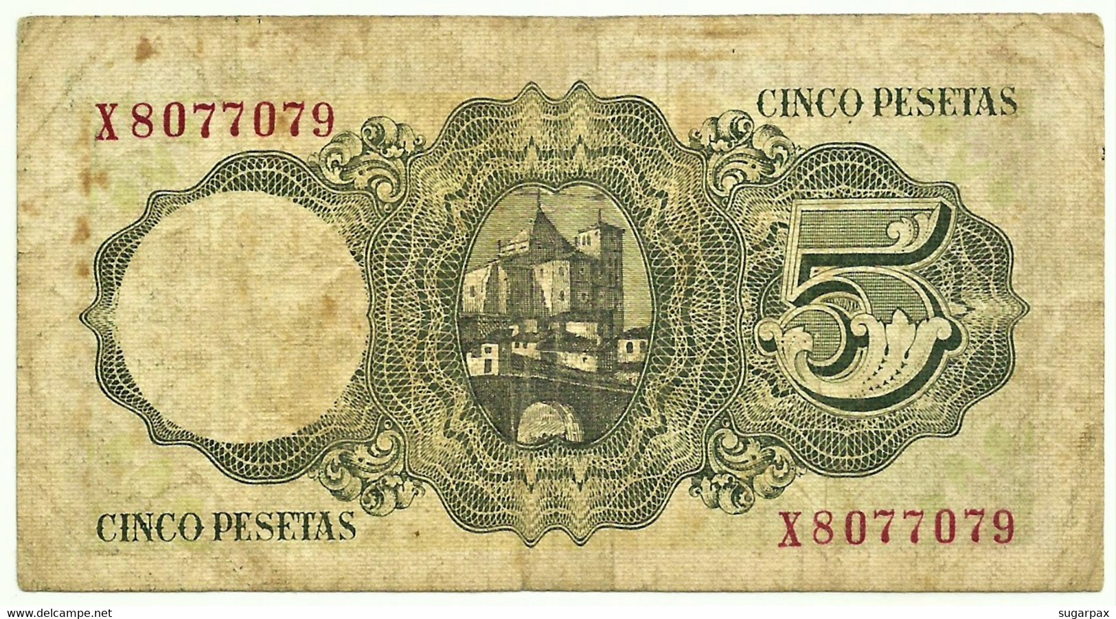 ESPAÑA - 5 Pesetas - 10.08.1951 - Pick 140 - Serie X - Jaime Balmes - 5 Pesetas