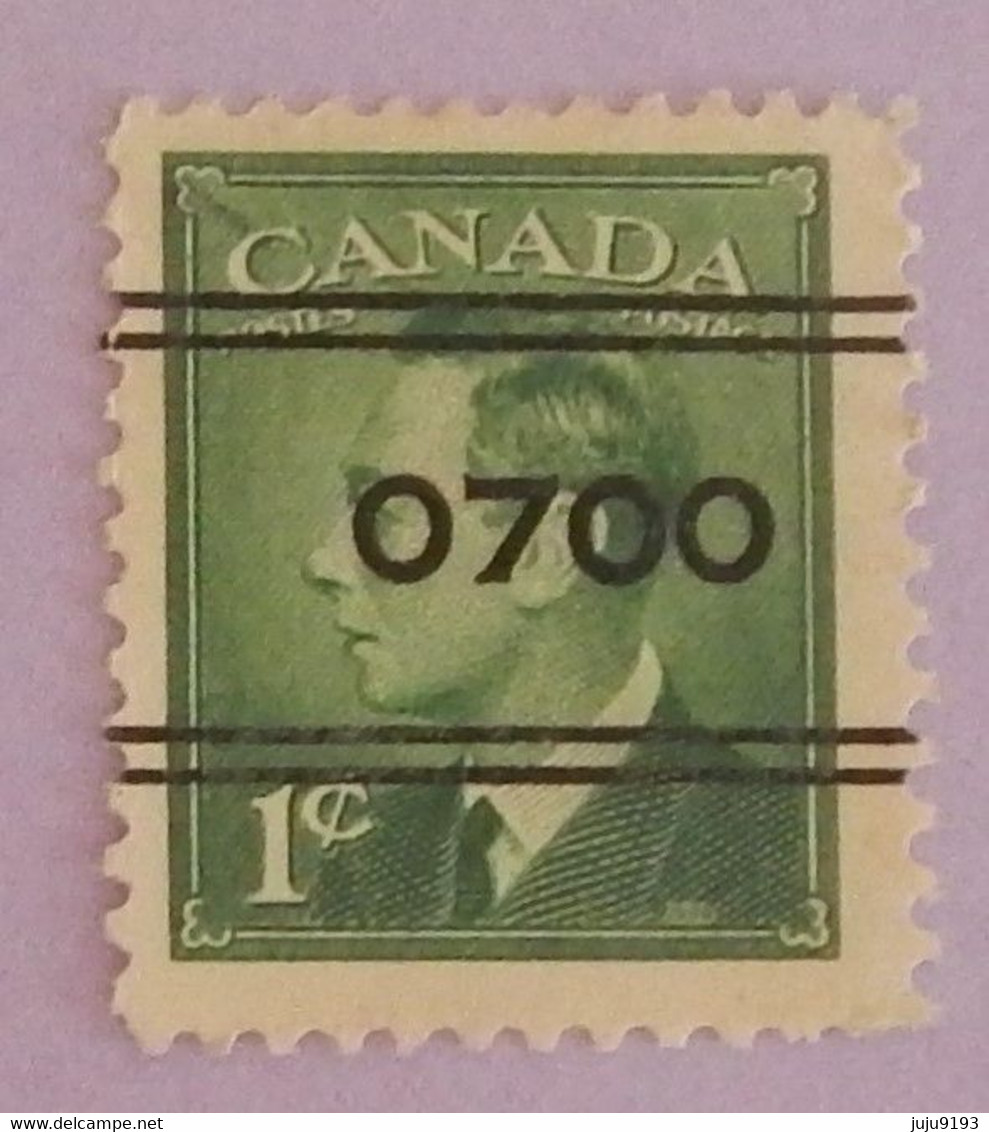 CANADA PREO YT 231 NEUF(*) GEORGE VI ANNÉE 1950 - Préoblitérés