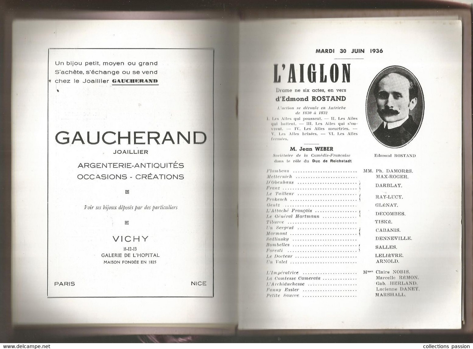 JC, Album-programme, GRAND CASINO DE VICHY , 1936 , 42 Pages , Photographies , Publicités , 4 Scans, Frais Fr 6.15 € - Programme