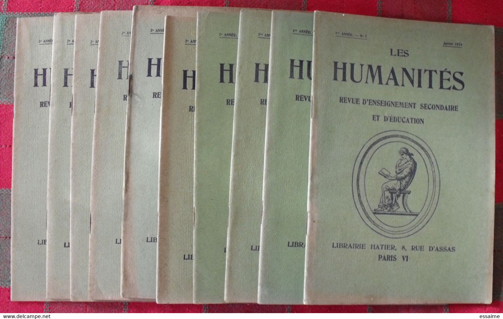 10 N° De "Les Humanités"; Revue D'enseignement Secondaire Et D'éducation. Hatier 1924-1925 - 18+ Years Old