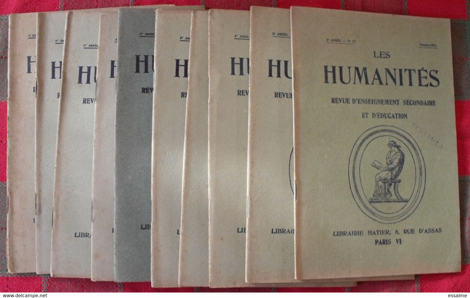 10 N° De "Les Humanités". Revue D'enseignement Secondaire Et D'éducation. Hatier 1925-1927 - 18 Ans Et Plus