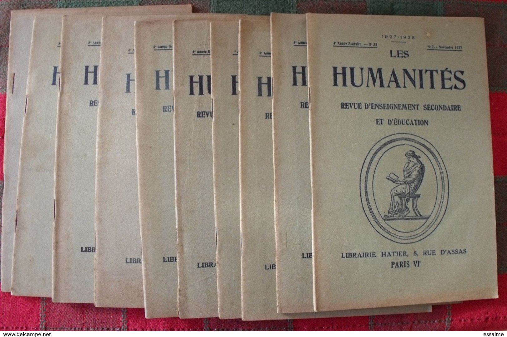 10 N° De "Les Humanités". Revue D'enseignement Secondaire Et D'éducation. Hatier 1927-1929 - 18 Ans Et Plus