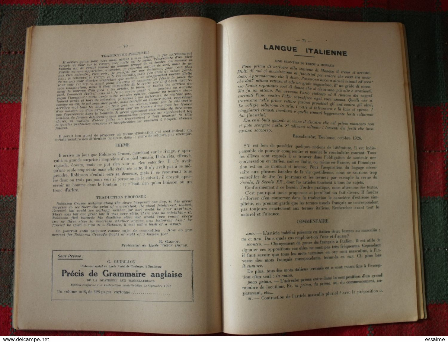 10 N° De "Les Humanités". Revue D'enseignement Secondaire Et D'éducation. Hatier 1927-1929 - 18+ Years Old