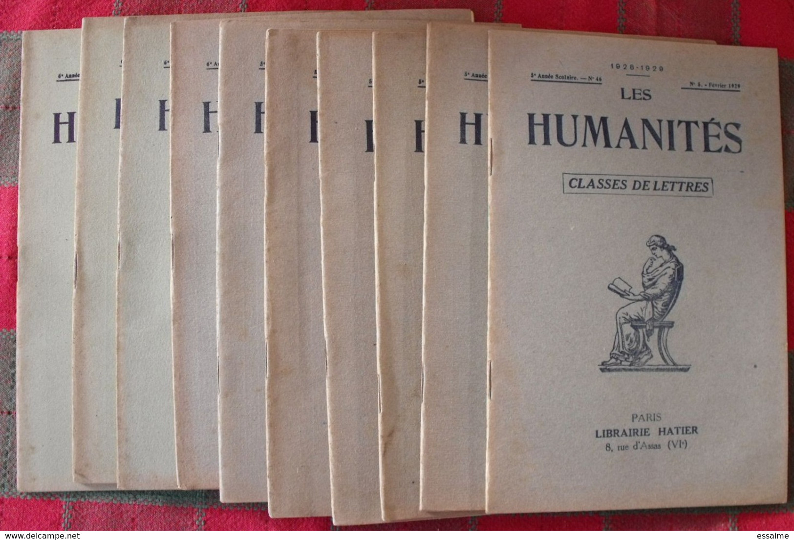 10 N° De "Les Humanités". Hatier 1929-1930. Revue D'enseignement Secondaire Et D'éducation. Classe De Lettres - 18 Ans Et Plus