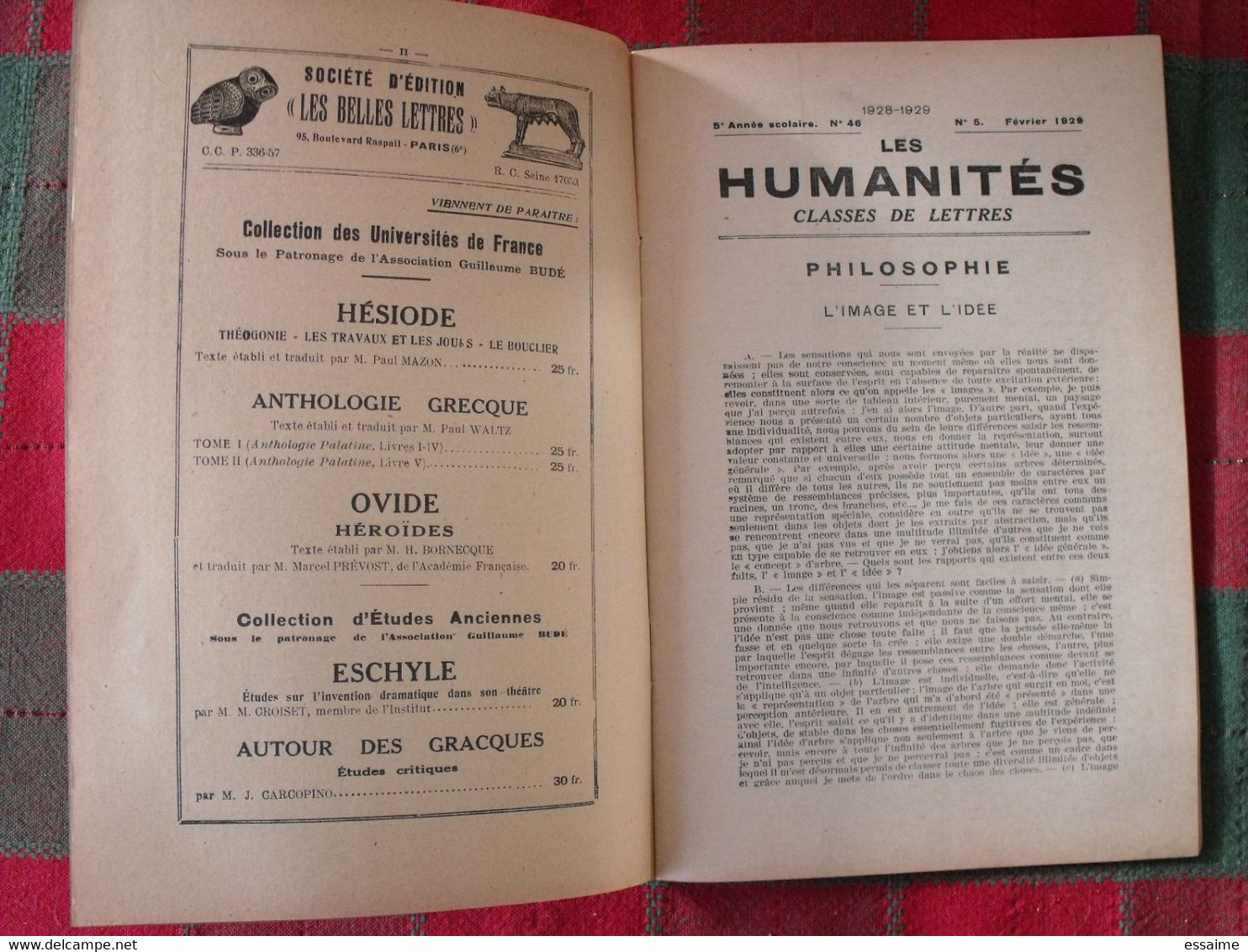 10 N° De "Les Humanités". Hatier 1929-1930. Revue D'enseignement Secondaire Et D'éducation. Classe De Lettres - 18+ Years Old