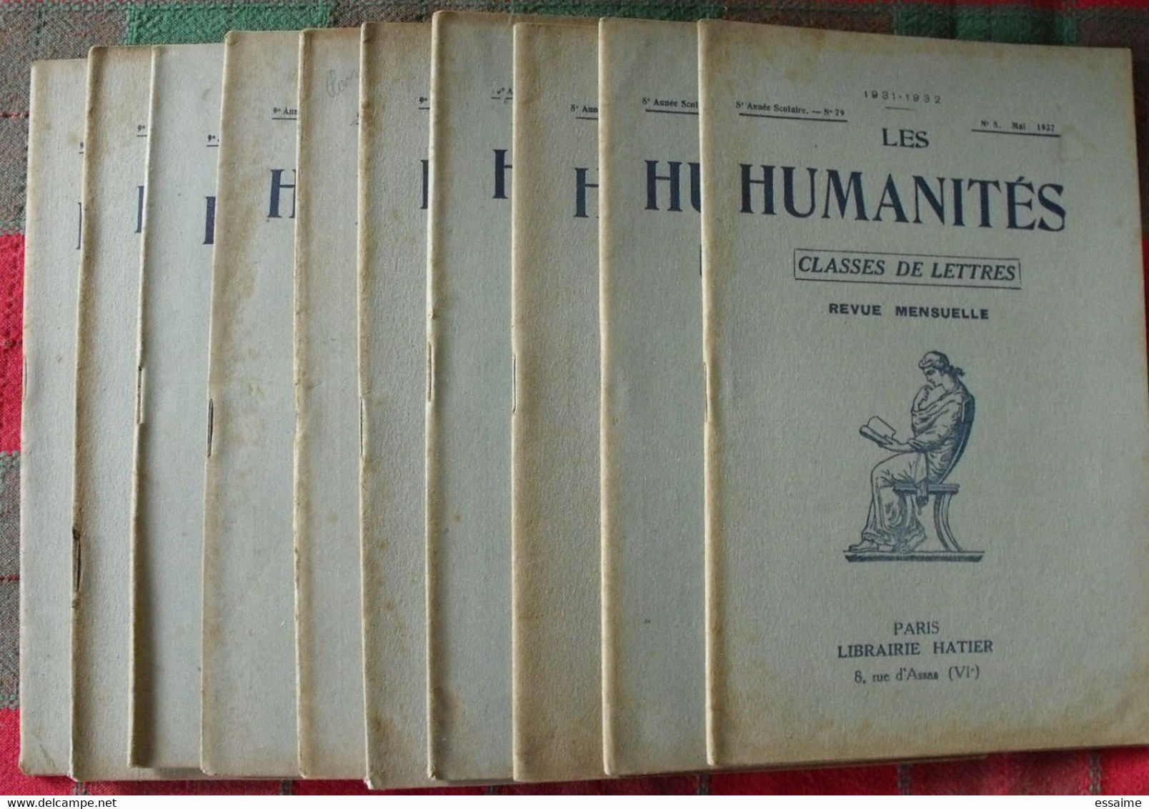 10 N° De "Les Humanités". Hatier 1932-1933. Revue D'enseignement Secondaire Et D'éducation. Classe De Lettres - 18+ Years Old