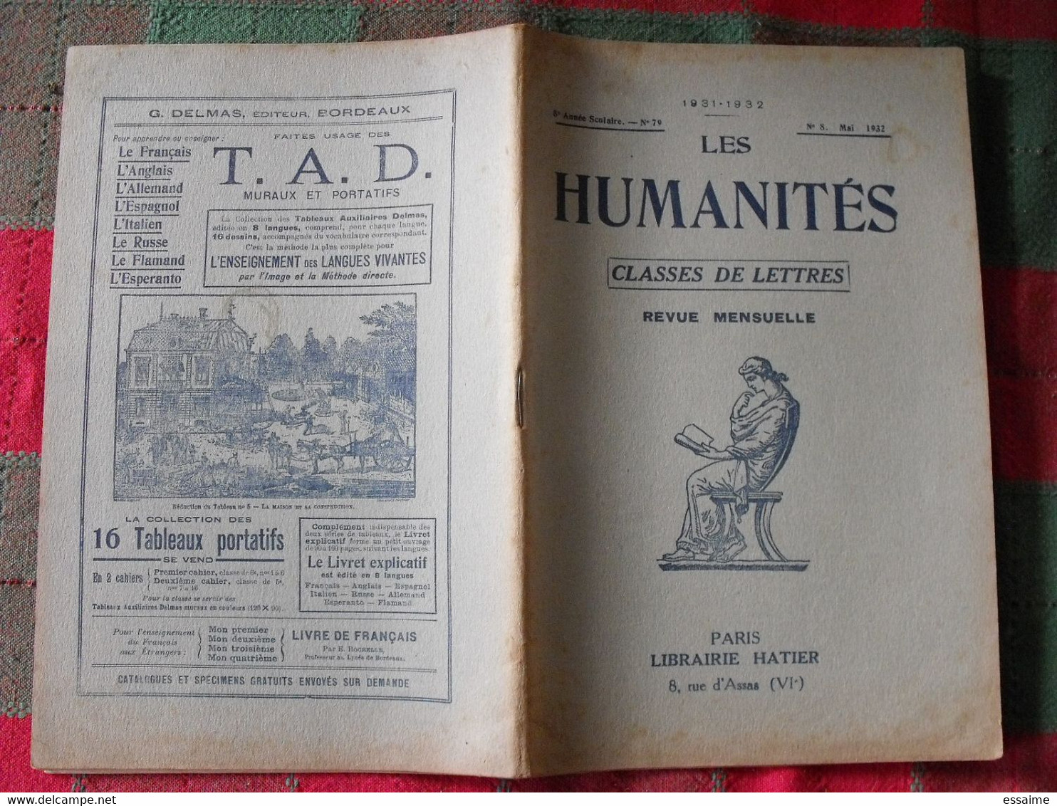 10 N° De "Les Humanités". Hatier 1932-1933. Revue D'enseignement Secondaire Et D'éducation. Classe De Lettres - 18+ Years Old