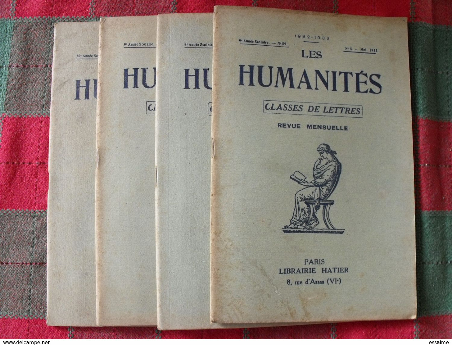 4 N° De "Les Humanités". Hatier 1933. Revue D'enseignement Secondaire Et D'éducation. Classe De Lettres - 18 Ans Et Plus