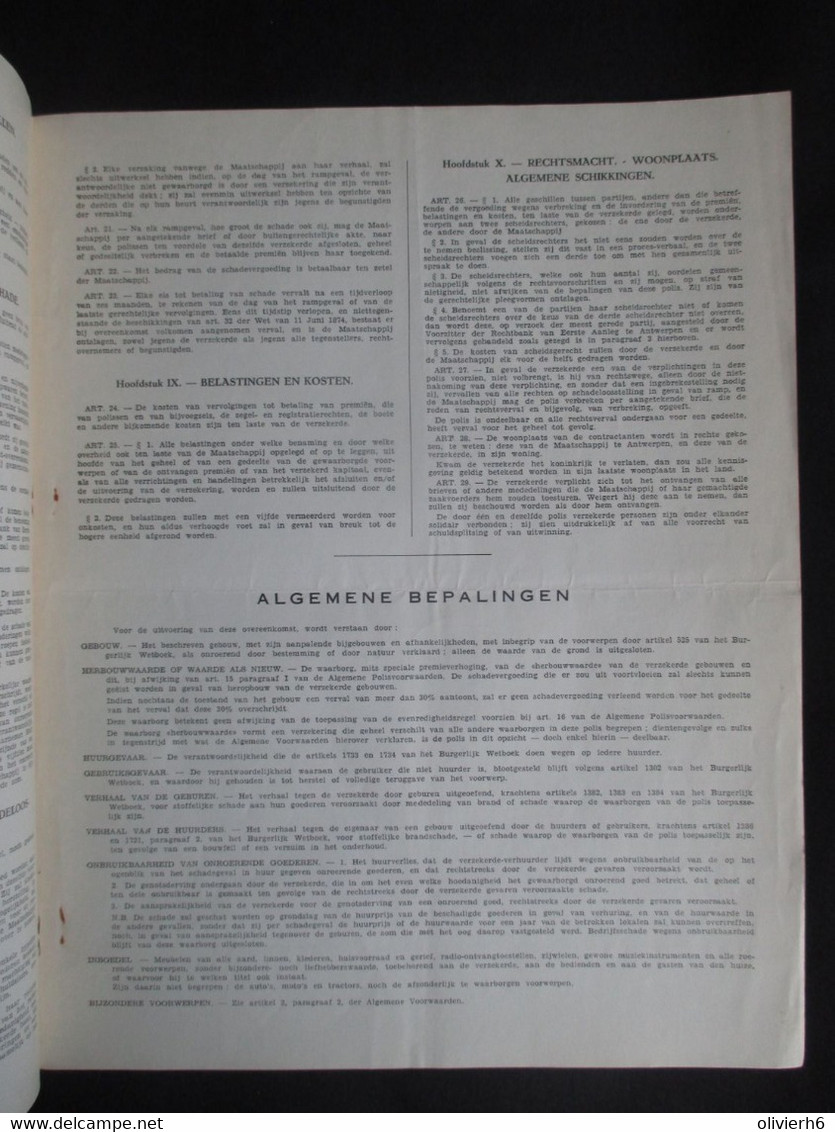 VP ASSURANCE 01/11/1955 (V2030) GENERAL Accident Fire & Life ASSURANCE CORPORATION (2 Vues) ANTWERPEN Meir 14 - Bank & Insurance