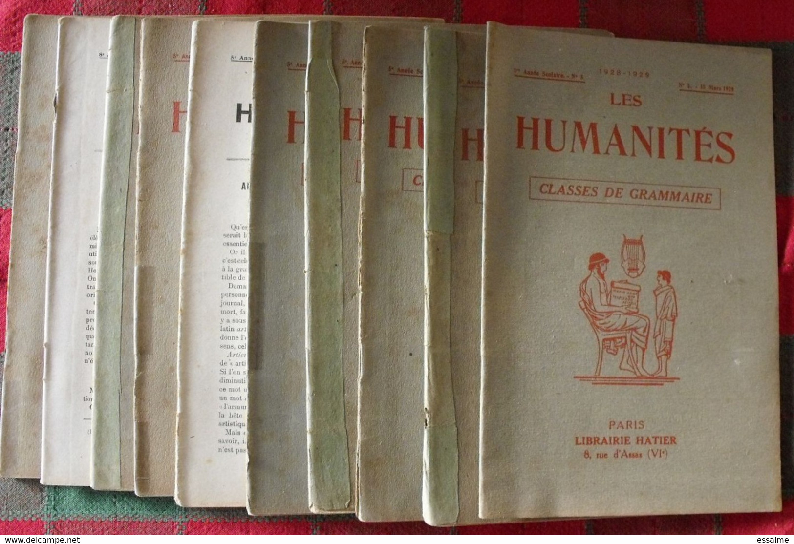 10 N° De "Les Humanités". Hatier 1929-1935. Revue D'enseignement Secondaire Et D'éducation. Classe De Grammaire - 18+ Years Old