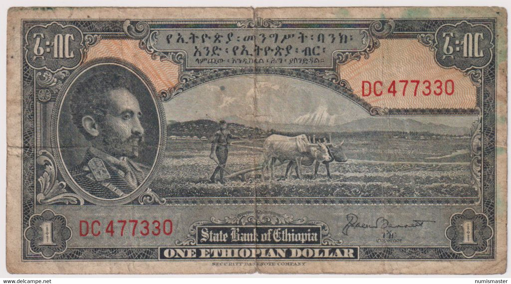 ETHIOPIA 1 DOLLAR ND (1945) P-12 - Aethiopien