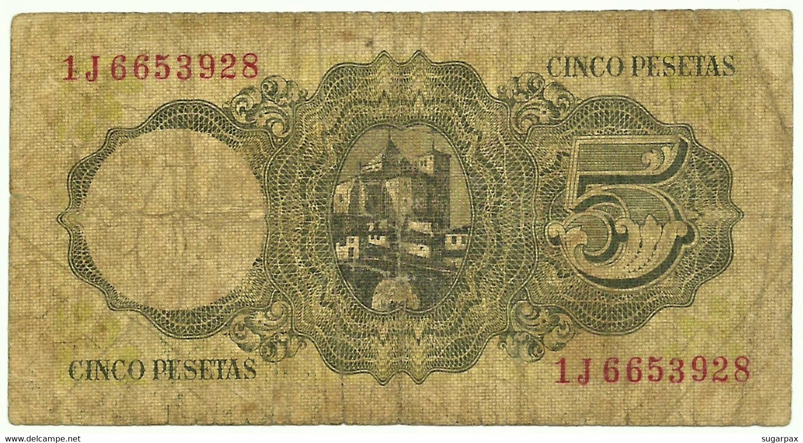 ESPAÑA - 5 Pesetas - 10.08.1951 - Pick 140 - Serie 1J - Jaime Balmes - 5 Pesetas