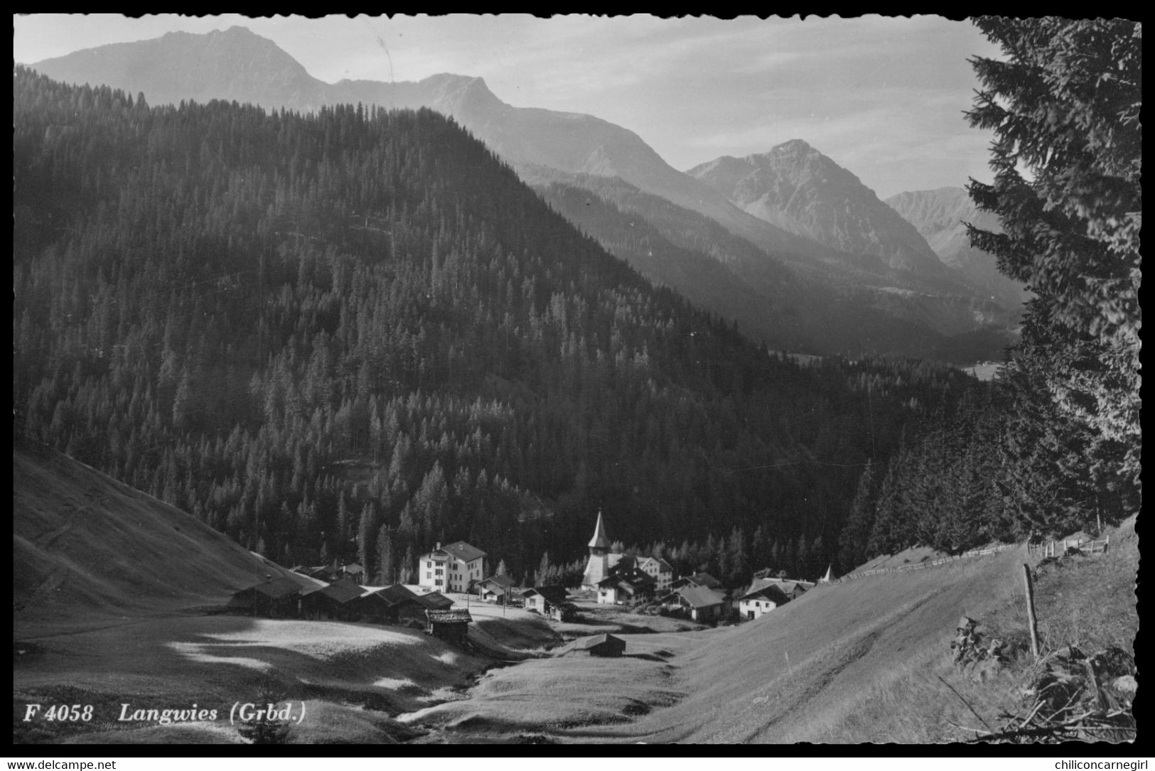 Cp Dentelée - LANGWIES - Vue Générale Sur La Vallée - Edit. RUD. SUTER - 1950 - Langwies