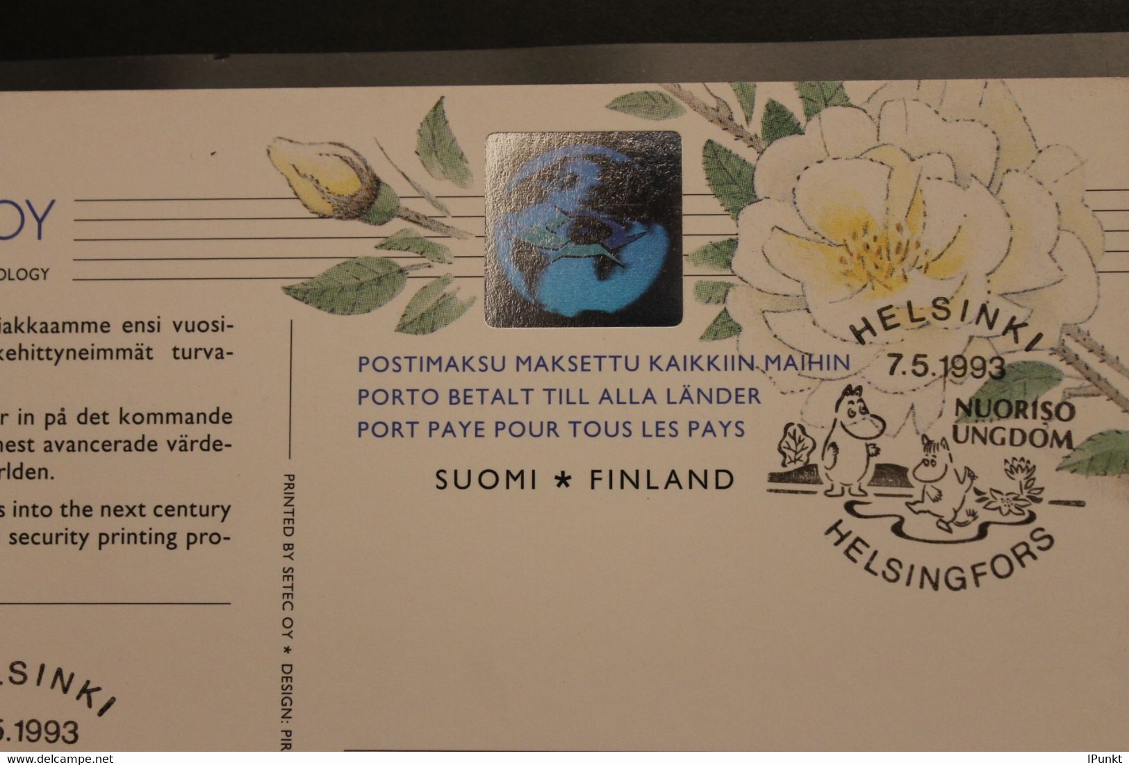 Finnland 1993, Ausstellungskarte NORDIA 1993, Mit Hologramm, Karte 1; Sonderstempel - Holograms