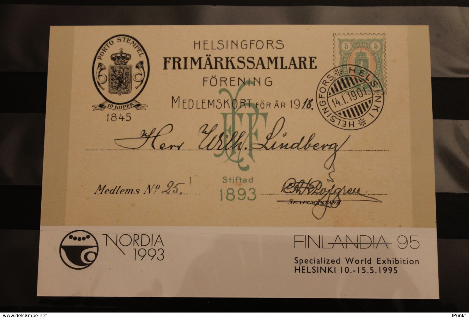 Finnland 1993, Ausstellungskarte NORDIA 1993, Mit Hologramm, Karte 1; Sonderstempel - Hologramas