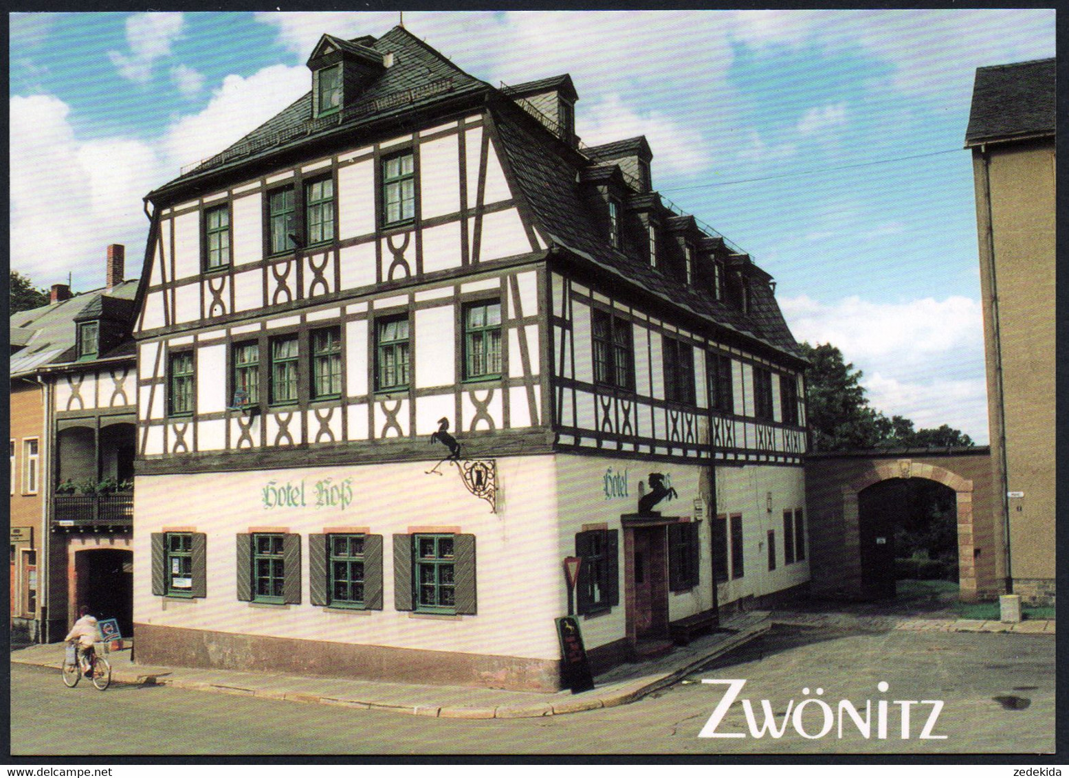 E6942 - TOP Zwönitz Hotel Roß Fachwerk Fachwerkhaus - Verlag Schumann - Zwönitz