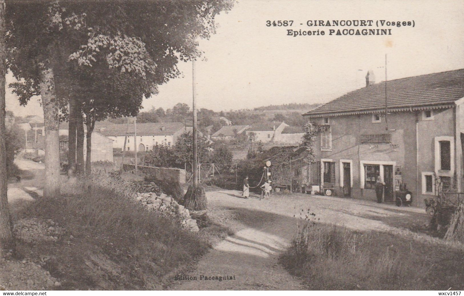 Girancourt  , Epicerie Paccagnini,(  Epinal ) N° 34587 , Pompe à Essence - Epinal