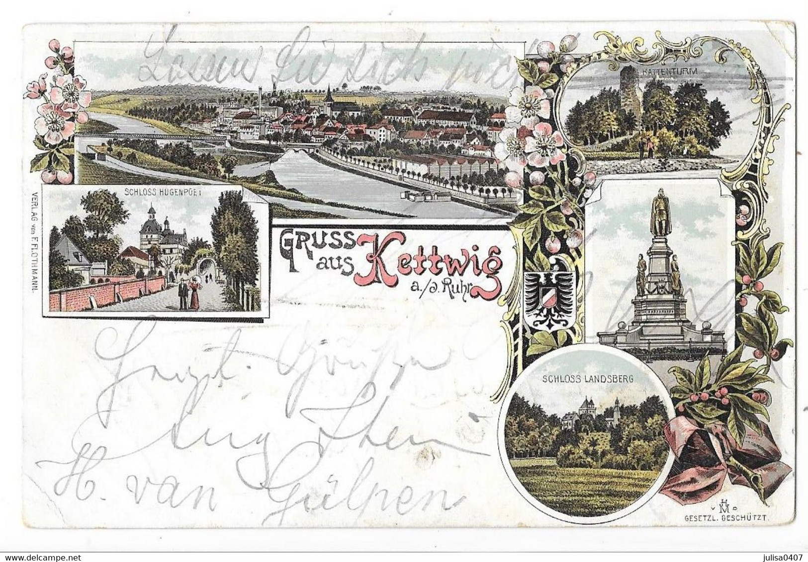KETTWIG ESSEN (Allemagne) Précurseur Carte Illustrée Gruss Voyagée 1897 - Essen