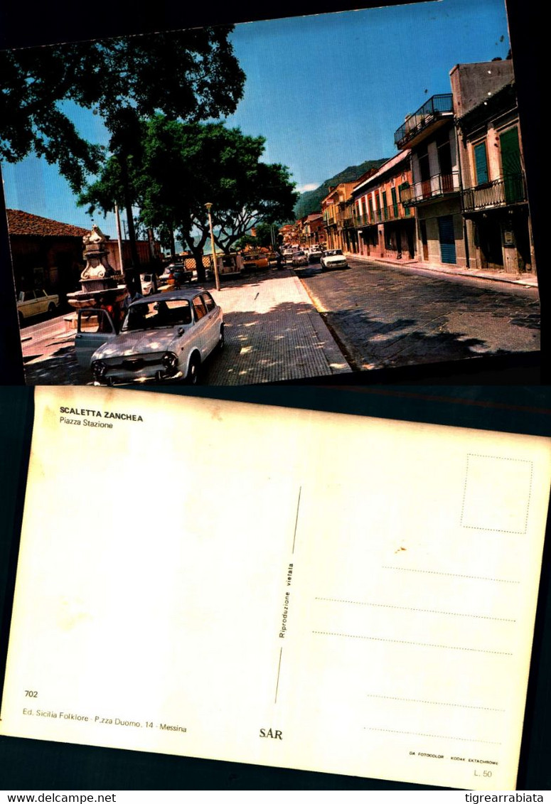 17227a)cartolina -  Scaletta Zanchea Piazza Stazione Ed.sicilia Folklore - Altri & Non Classificati