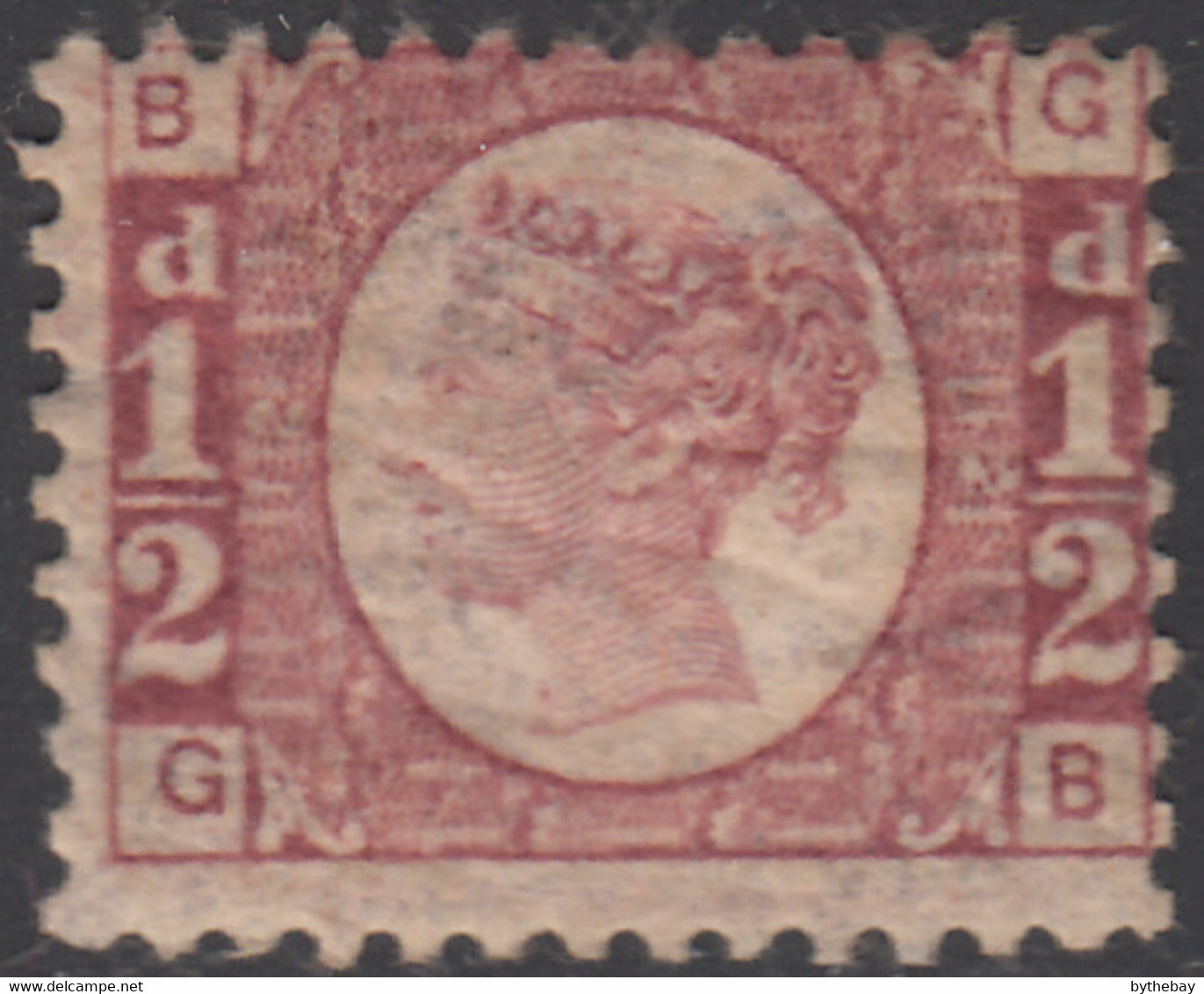 Great Britain 1870 MH Sc #58 1/2p Victoria Plate #12 Position GB Crackled Gum - Neufs