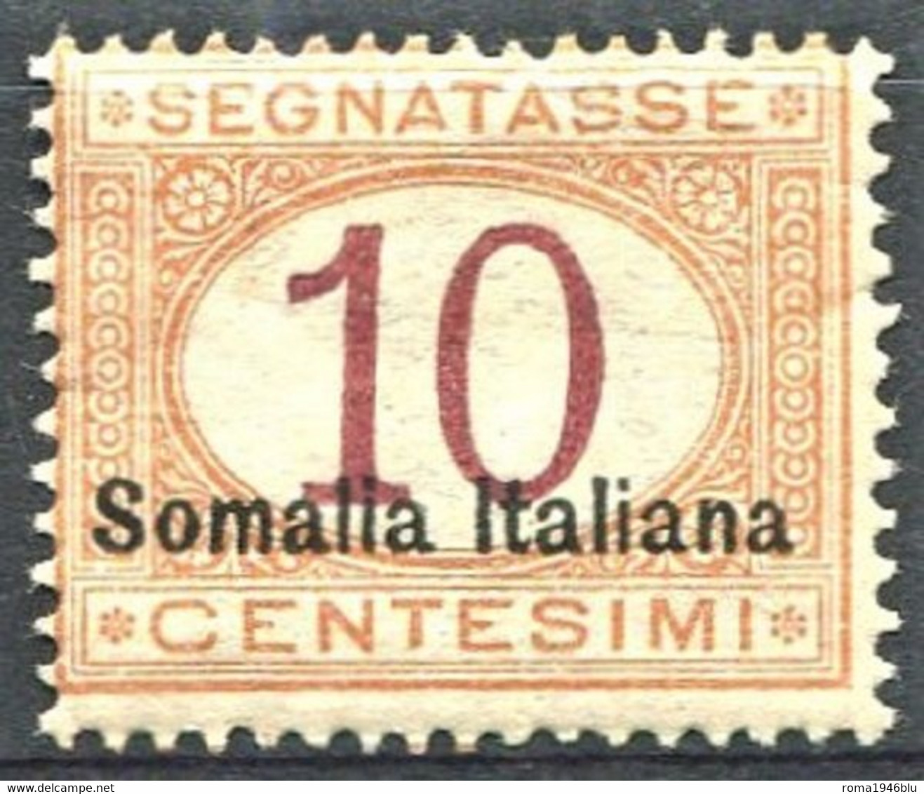 SOMALIA 1920 SEGNATASSE 10 CENT. SASSONE N .24  ** MNH FRESCHISSIMO - Somalia