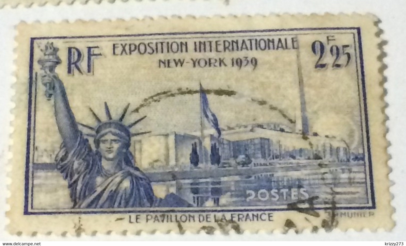 France 1939 The World Exhibition In New York 2.25fr - Used - Oblitérés