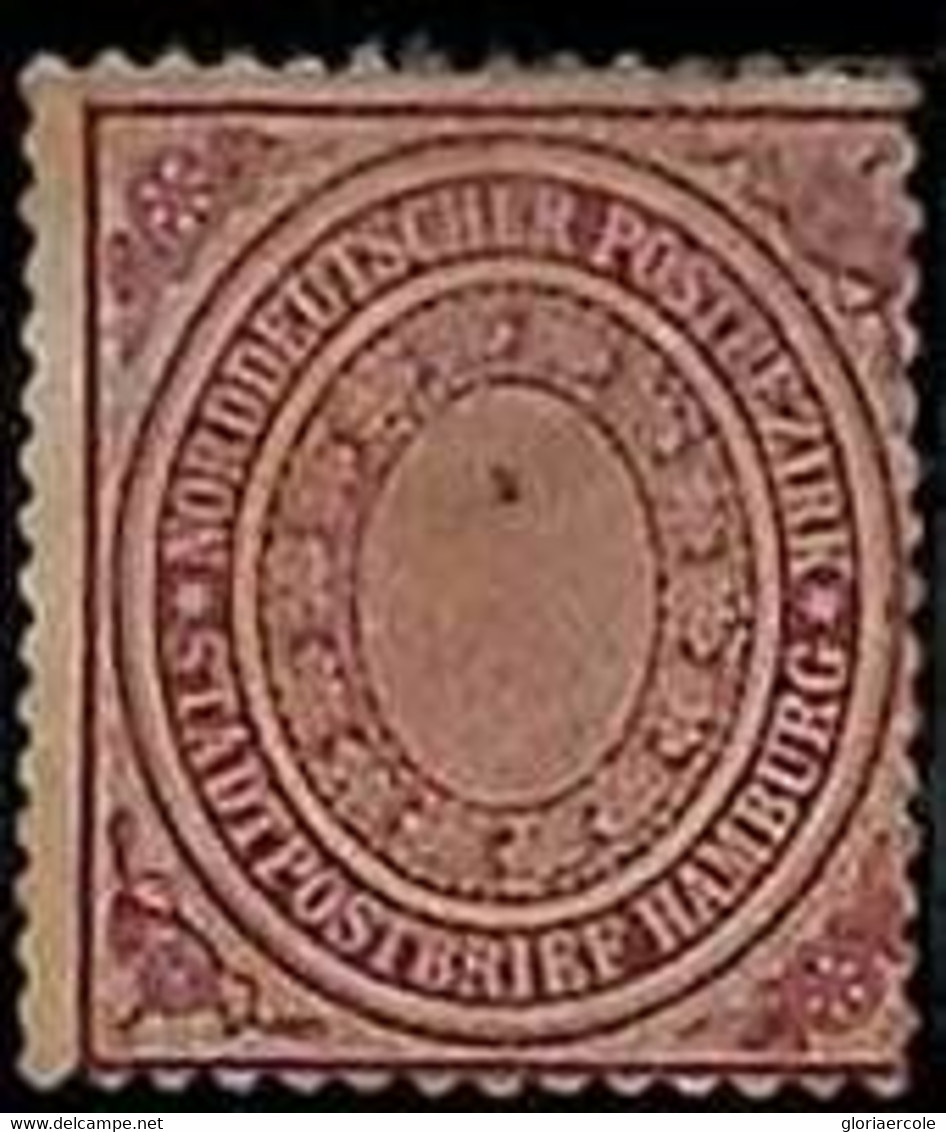 94907 1f - GERMANY Norddeutschland HAMBURG  - STAMP  - Michel  #  12  MH Mint - Postfris