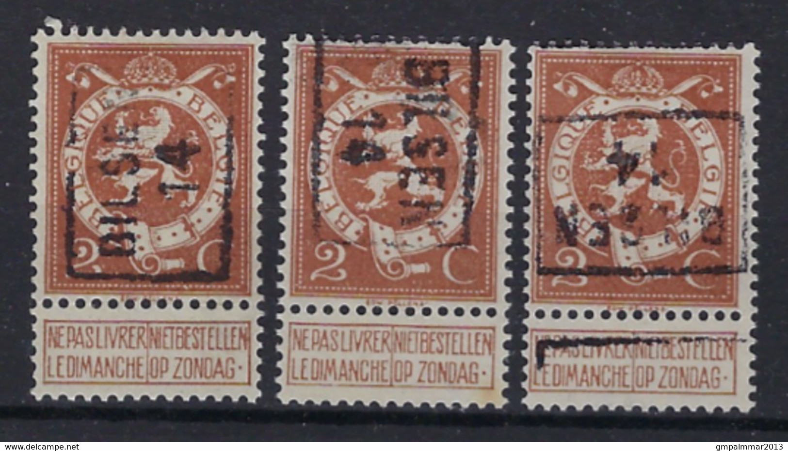 PELLENS Type Staande Leeuw Nr. 109 Voorafgestempeld Nr. 2339  A + B + D   BILSEN 14  ; Staat Zie Scan ! Inzet Aan 25 € - Rollo De Sellos 1910-19