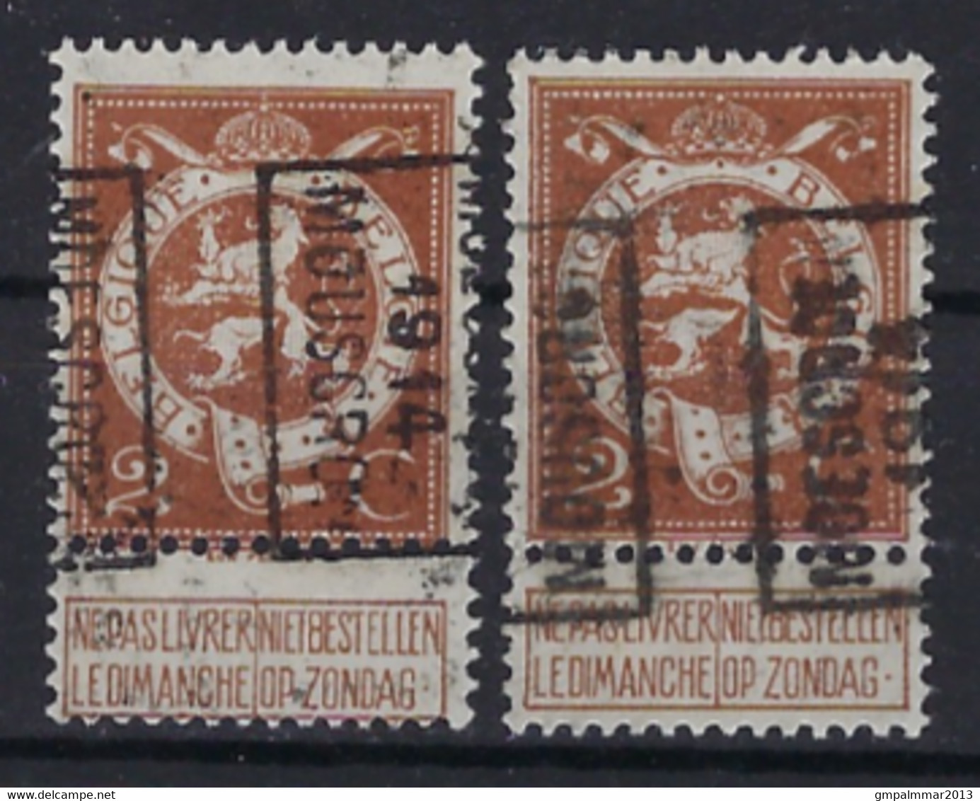 PELLENS Cijfer Nr. 109 Voorafgestempeld Nr. 2366 A + B  MOUSCRON 1914 MOESKROEN ; Staat Zie Scan ! - Typo Precancels 1912-14 (Lion)