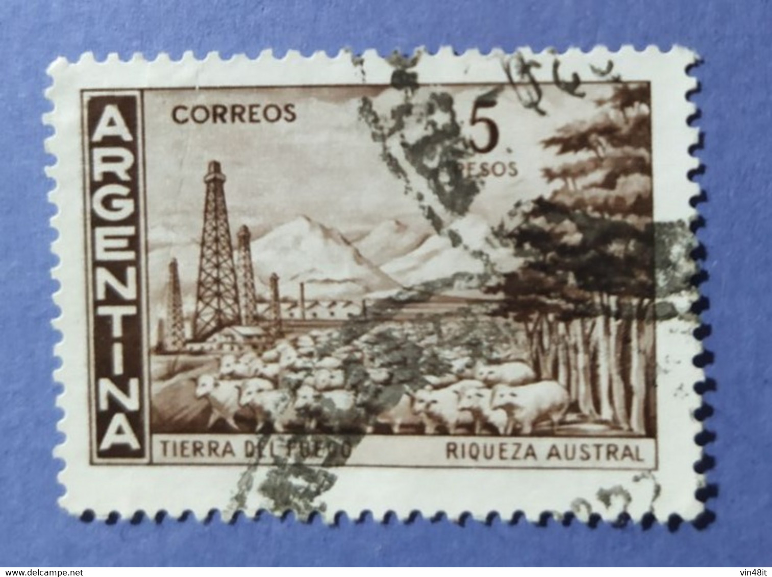 -    ARGENTINA   -   VALORE  5  Pesos   - USATO - Corrientes (1856-1880)