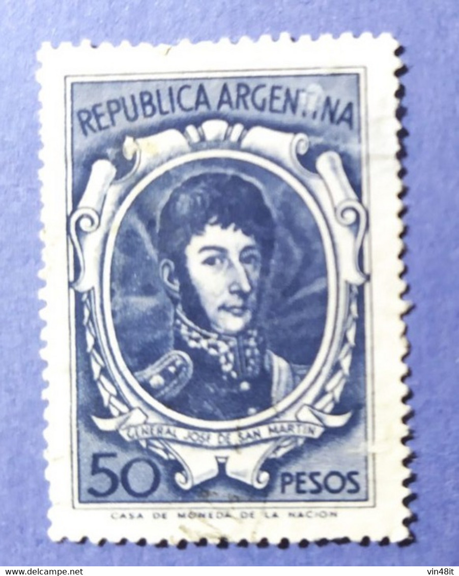 -    REPUBBLICA  ARGENTINA   -   VALORE  50  Pesos   - USATO - Corrientes (1856-1880)