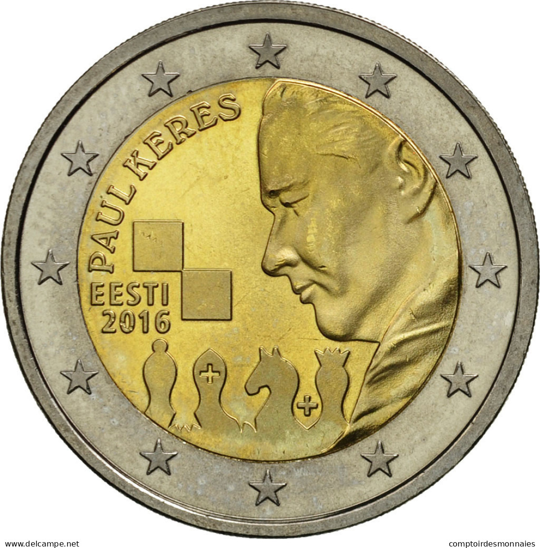 Estonia, 2 Euro, Paul Keres, 2016, SPL, Bi-Metallic - Estonia