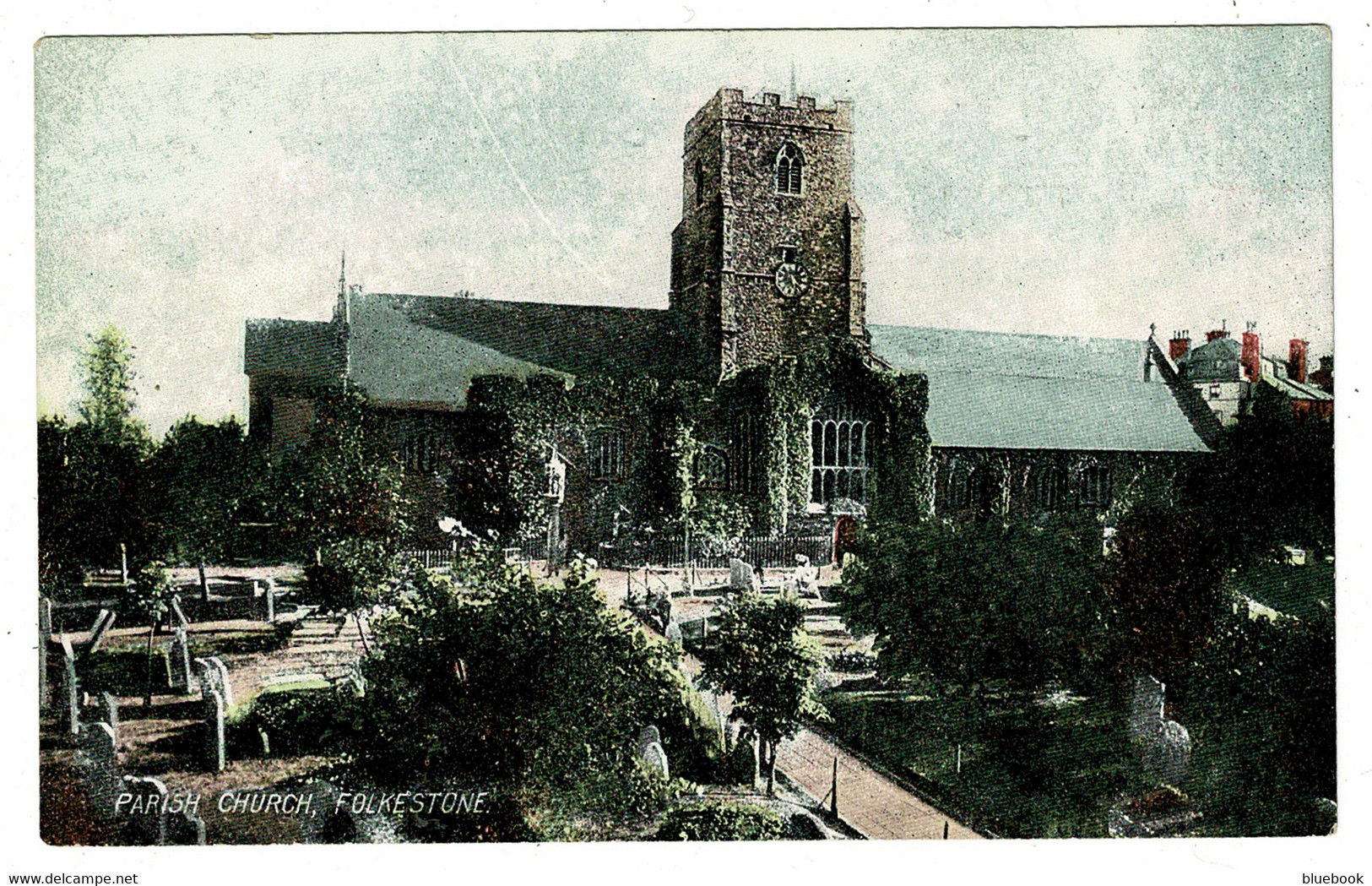 Ref 1449 - Early Postcard - Folkestone Parish Church - Kent - Folkestone