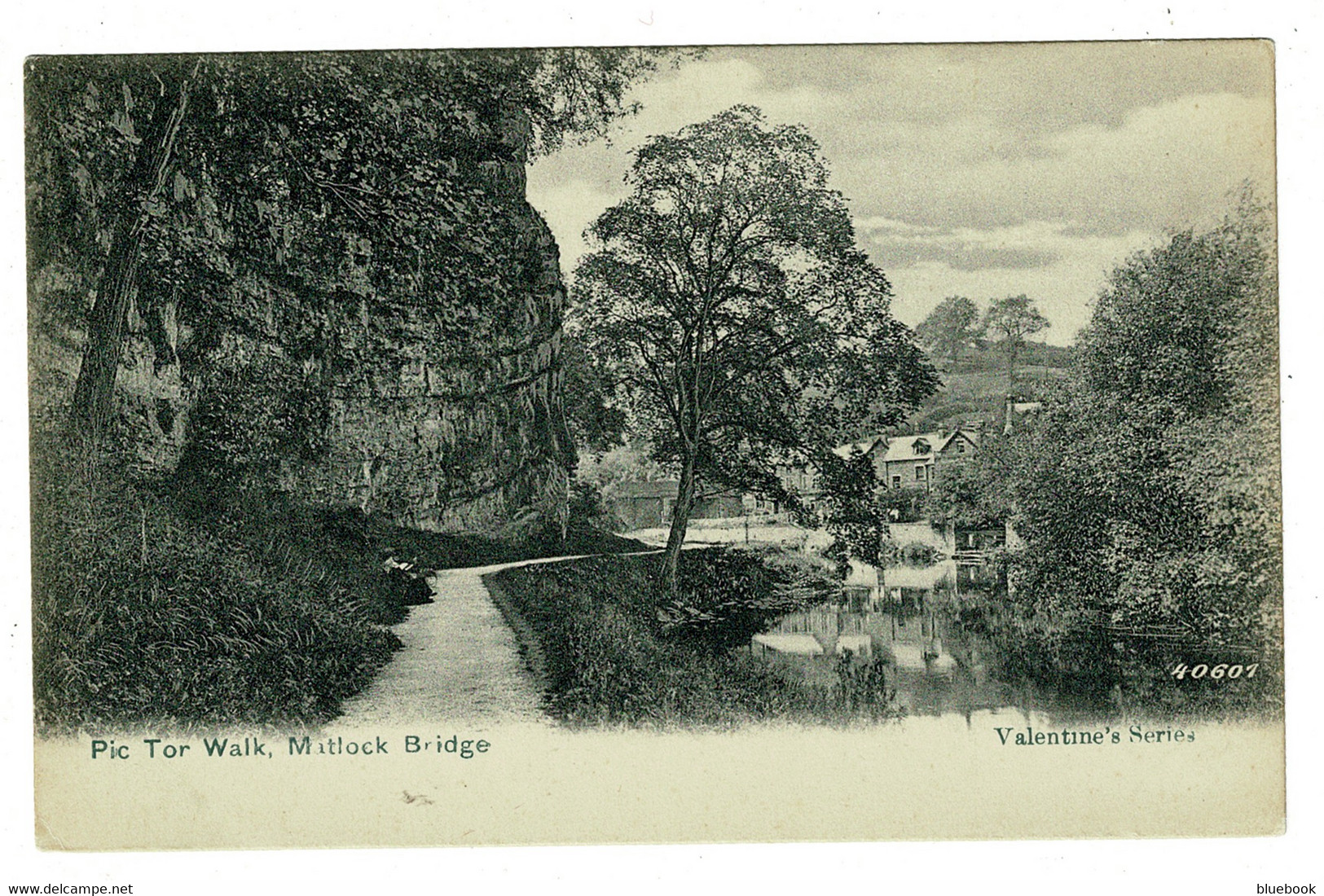 Ref BB 1450  - Early Postcard - Pic Tor Walk - Matlock Bridge - Derbyshire Paek District - Derbyshire