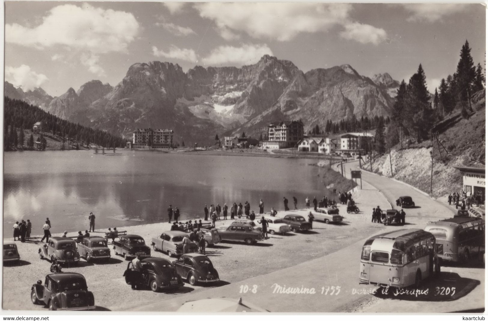 Lago Di Misurina: CITROËN TRACTION AVANT, VW 1200 KÄFER/COX (SPLIT & OVAL), OPEL OLYMPIA REKORD, POST-AUTOBUS, FIAT 1100 - Passenger Cars