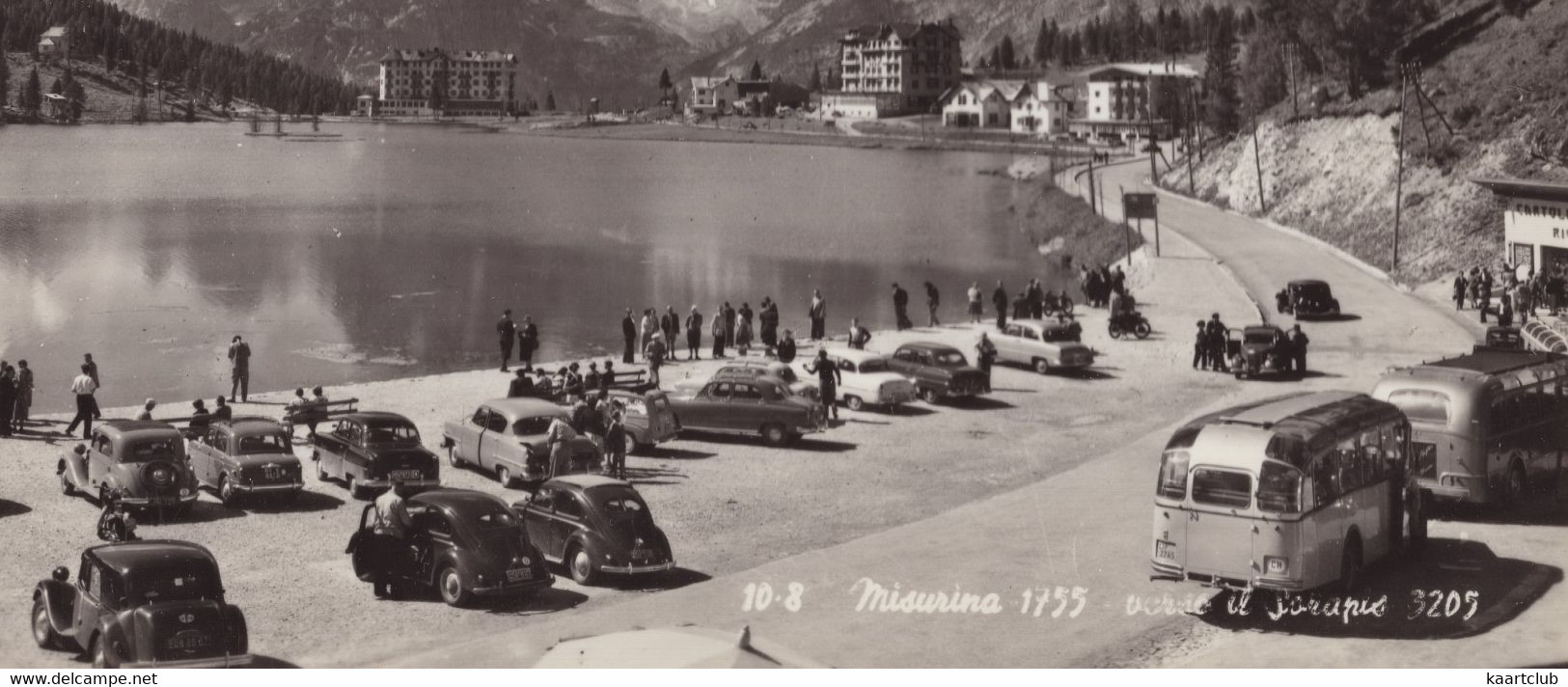 Lago Di Misurina: CITROËN TRACTION AVANT, VW 1200 KÄFER/COX (SPLIT & OVAL), OPEL OLYMPIA REKORD, POST-AUTOBUS, FIAT 1100 - Passenger Cars