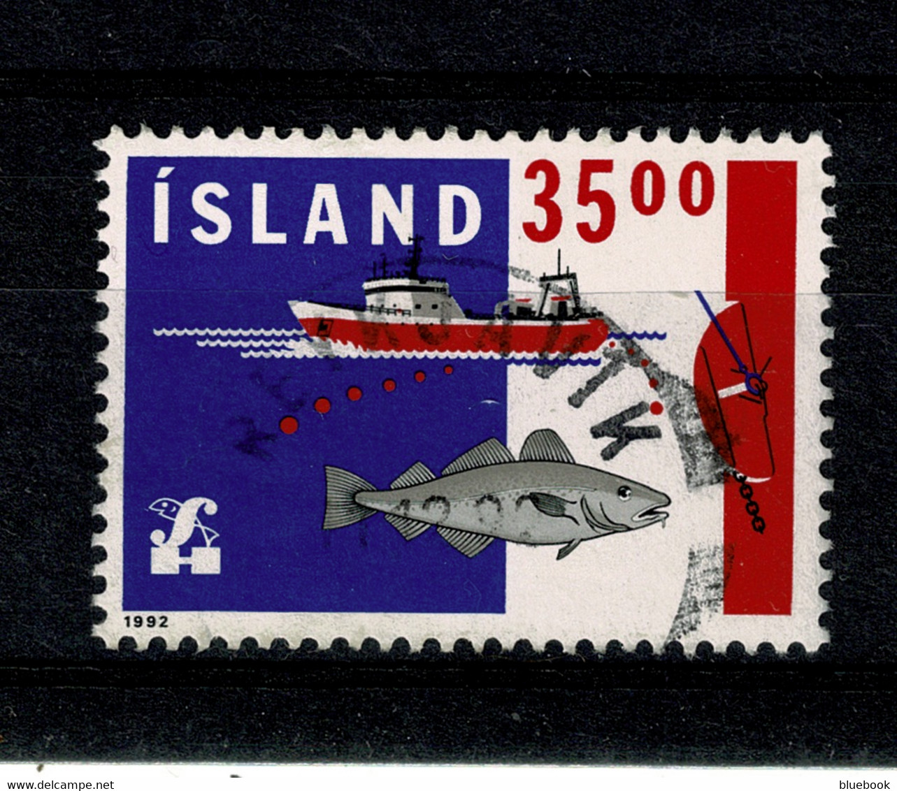 Ref 1451 - 1992 Iceland - 55k Camber Of Commerce - Trawler Ship - Used Stamp - SG 780 - Transport Theme - Gebruikt