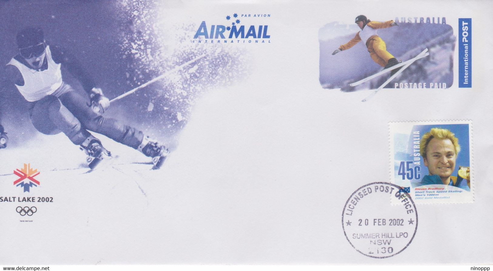 Australia 2002 Salt Lake Winter Olympics Prepaid Envelope - Winter 2002: Salt Lake City