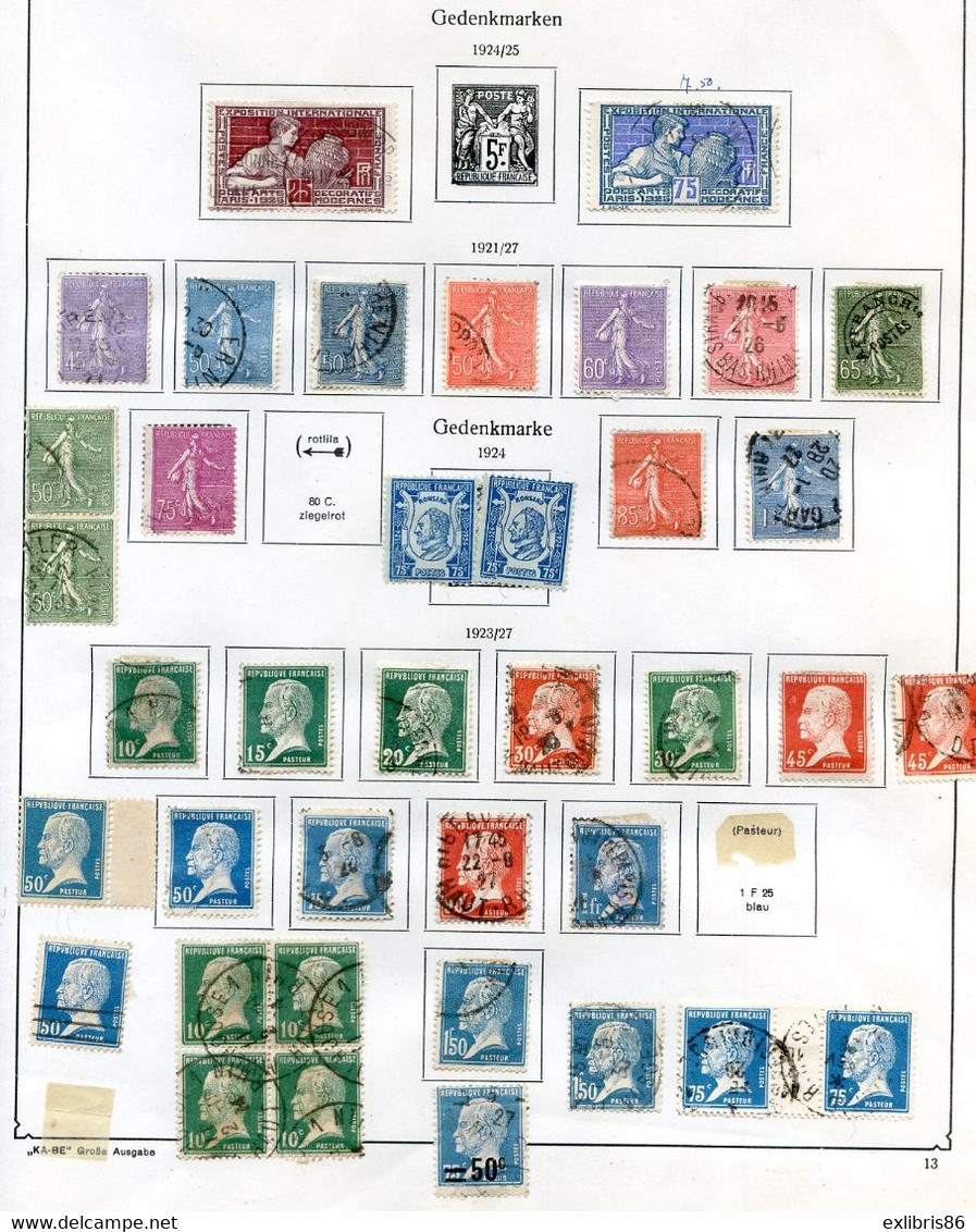 TIMBRES FRANCE REF180120...Lot De Timbres Années 1924/1927 - Andere & Zonder Classificatie