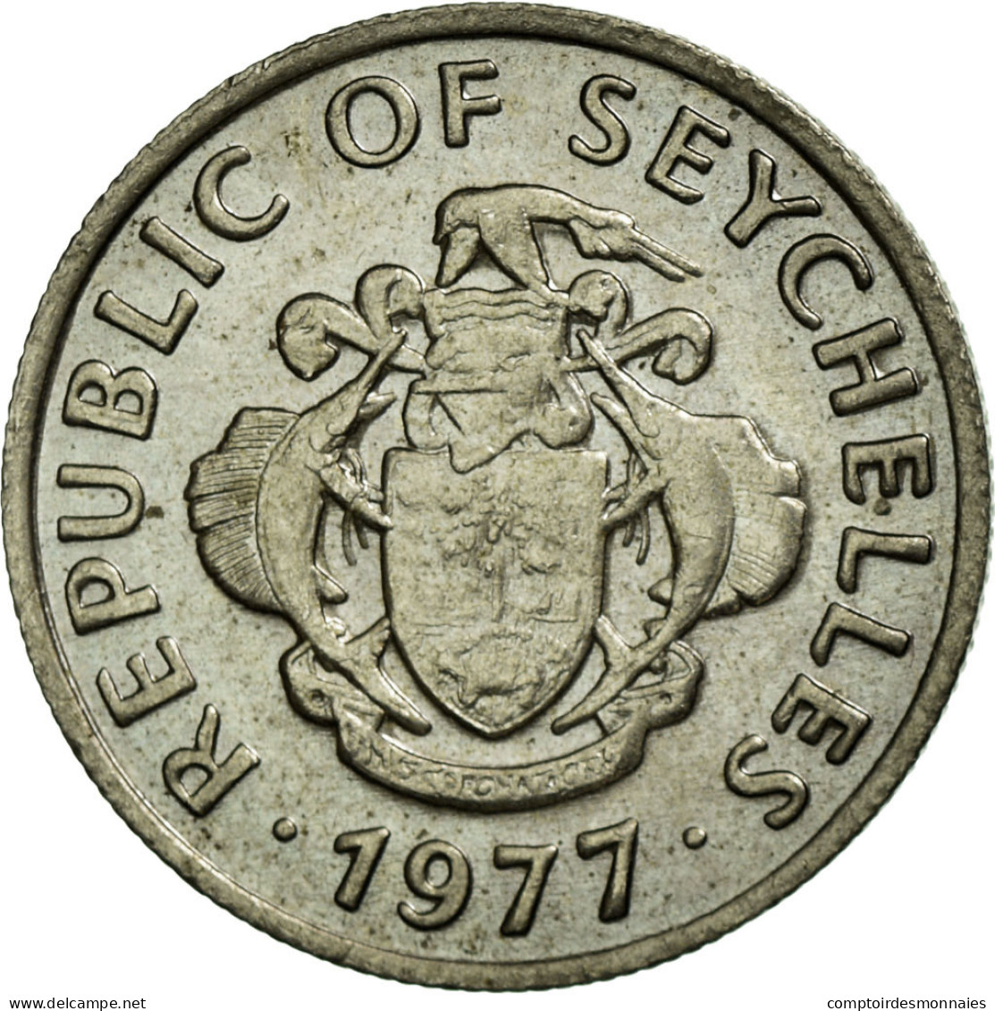 Monnaie, Seychelles, 25 Cents, 1977, British Royal Mint, TB+, Copper-nickel - Seychellen