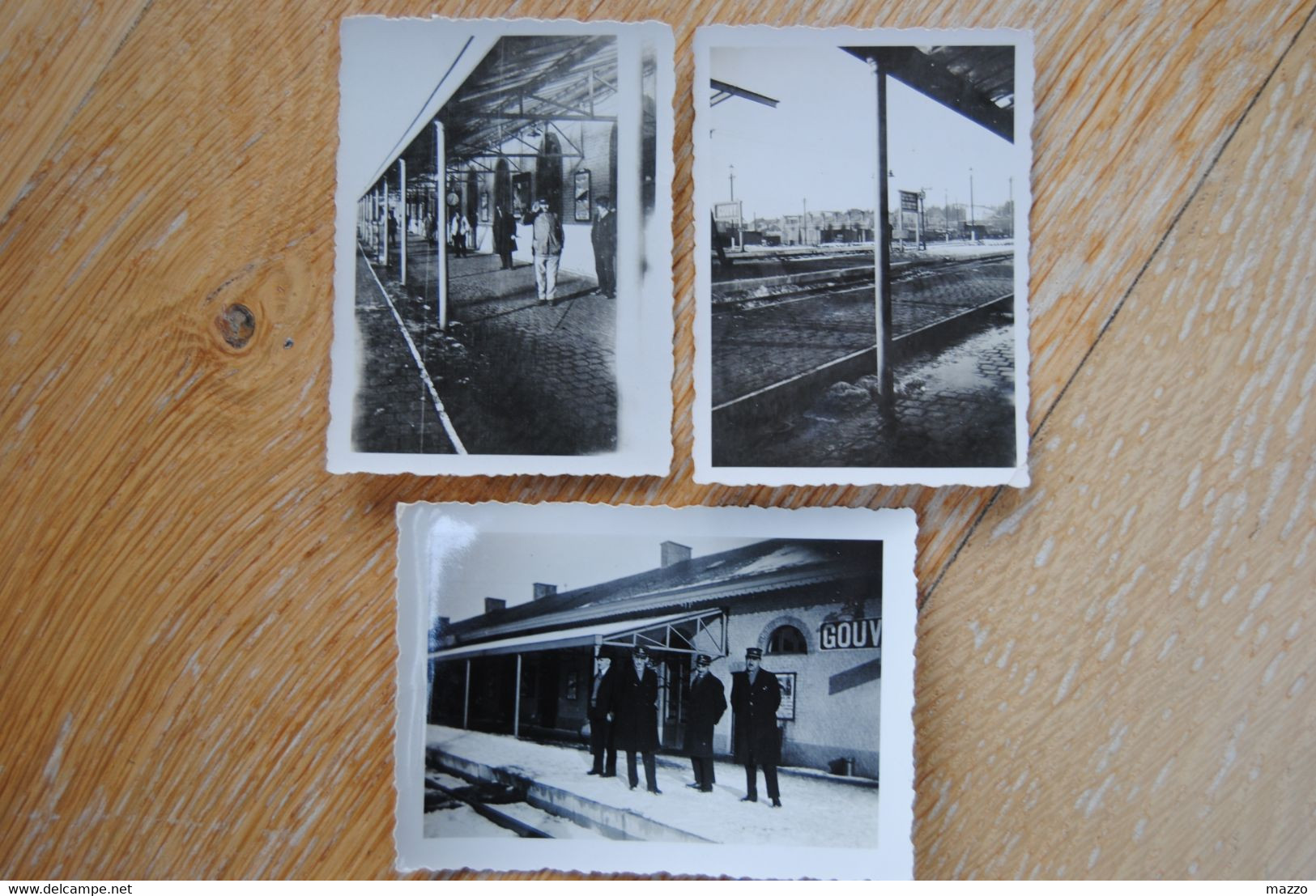 3870/Station GOUVY-Quais De La Gare (lot De 3 Photos Janvier 1934)Jules Benoit/Nicolas Closjans - Stations - Zonder Treinen