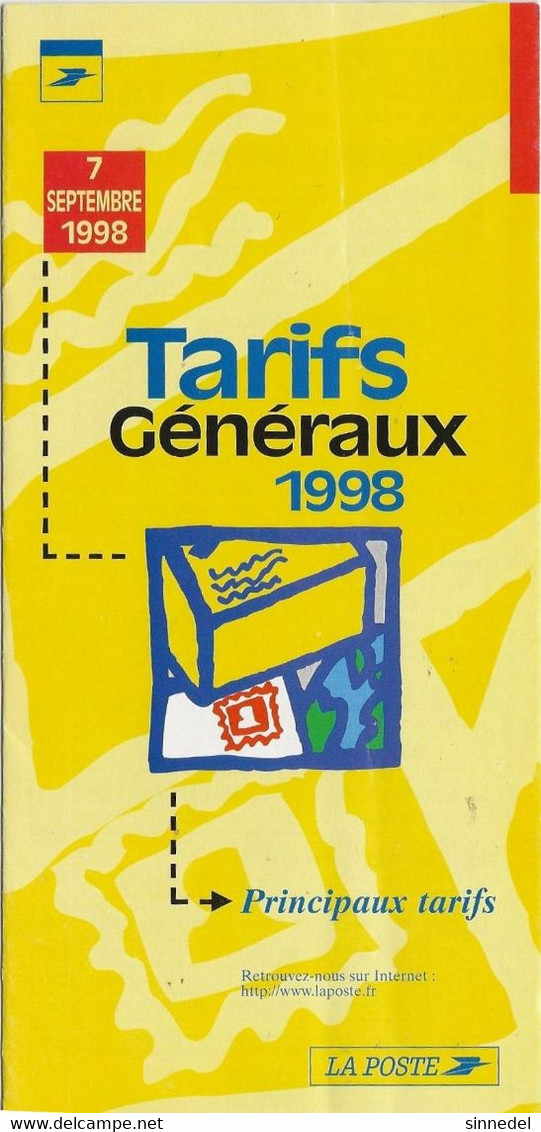 DEPLIANT TARIFS GENERAUX DE LA POSTE FRANCAISE A PARTIR DU 7 SEPTEMBRE 1998 7 FEUILLETS - Postal Rates