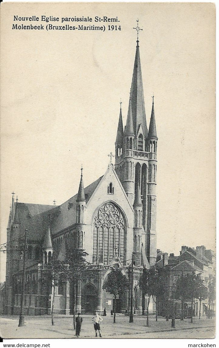 BRUXELLES (1090) : Nouvelle Église Paroissiale Saint-Rémi, à Molenbeek-Saint-Jean (Bruxelles-Maritime). CPA. - Molenbeek-St-Jean - St-Jans-Molenbeek