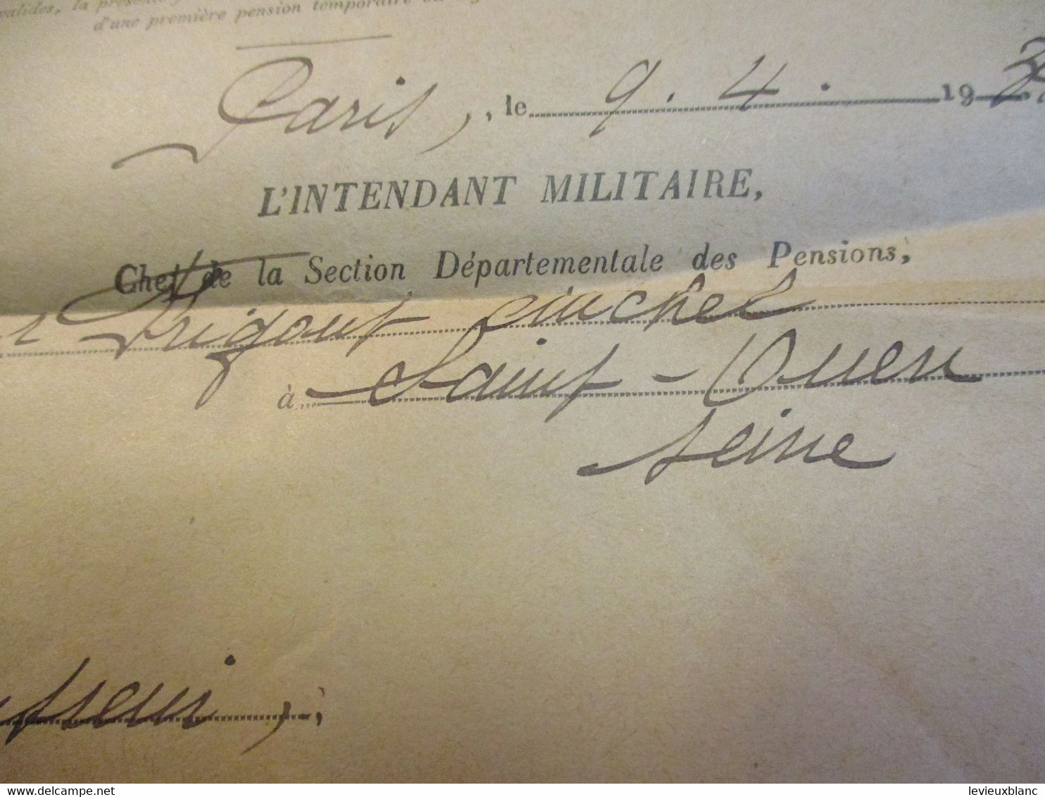 Pension D'Invalidité/Michel Frigout/ Soldat 131éme RI/Tuberculose Pulmonaire/Hors Guerre 14-18/St OUEN//1934     AEC186 - 1939-45